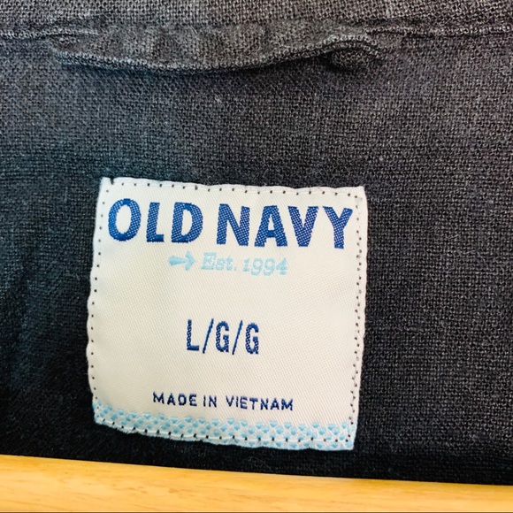 Old Navy Moto Jacket Linen Blend Black Large - Picture 4 of 5